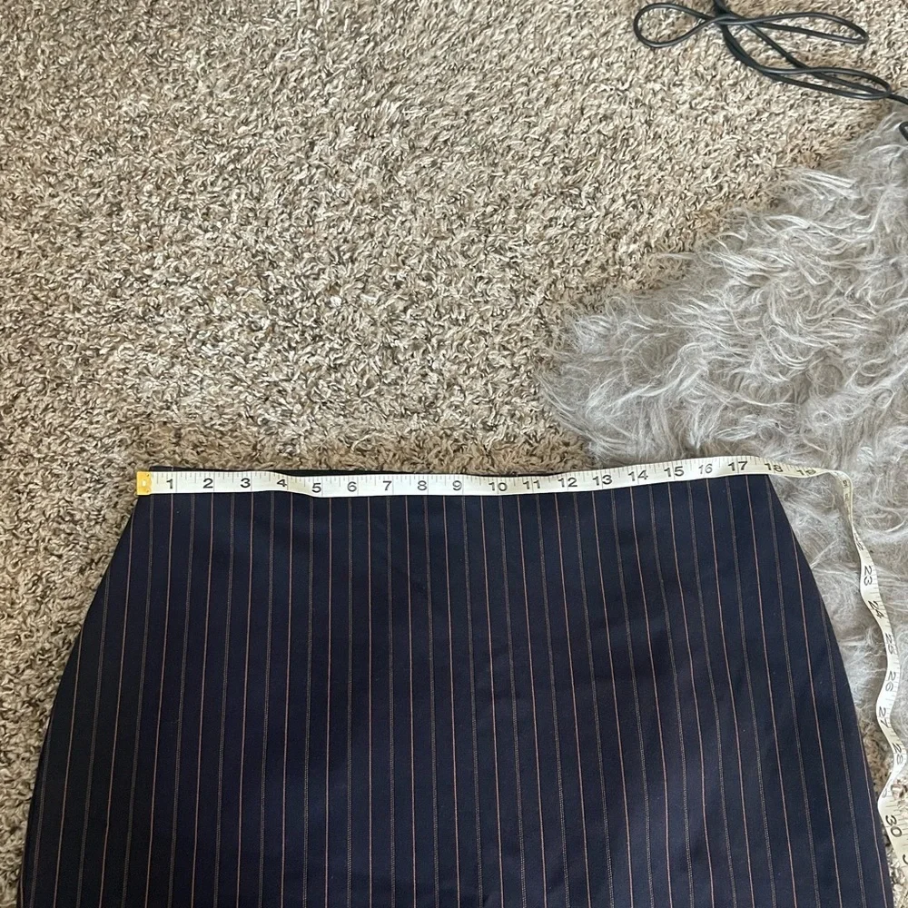 Express Navy & Orange Pinstripe Women's Skirt